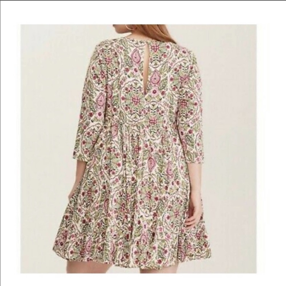 Torrid Flowy Floral Print Challis Mini Skater Dress Size 12 - Picture 12 of 13